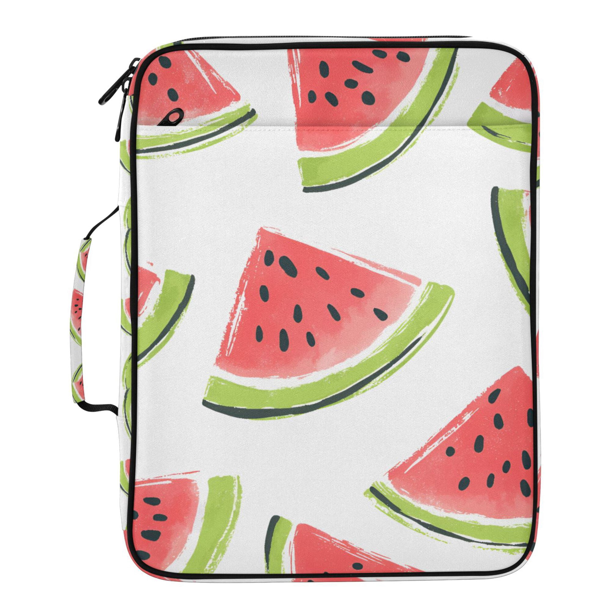 FORMRS Accordion File Folder A4 Size 7-Pocket Expanding Document Organizer Bag with 3 Ring Binder, Cartoon Watermelon
