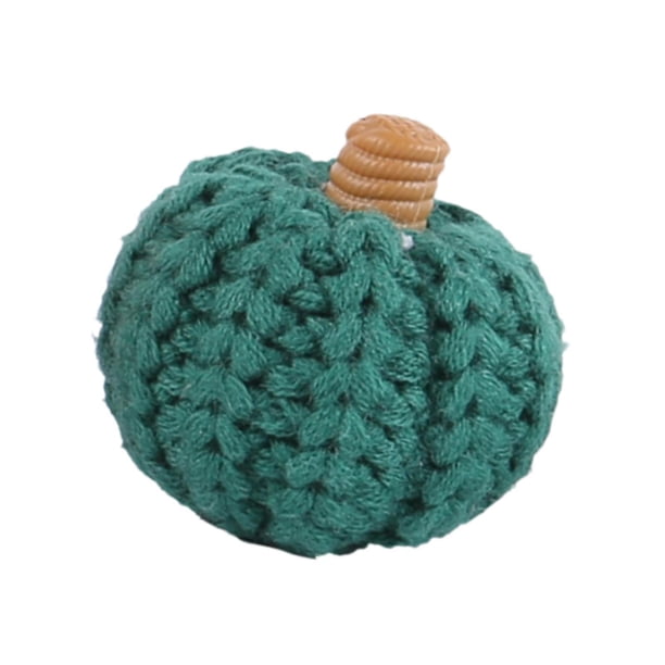 Decoración de calabaza de punto, Mini simulación de calabaza, adornos festivos, decoraciones para cumpleaños, jardín, chimenea de Acción de Gracias Verde