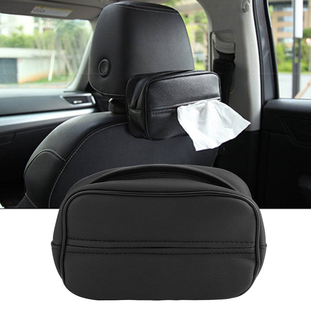 Kritne PU Leather Car Seat Back Tissue Box Chair Back Hanging Paper Holder Automobile Supplies