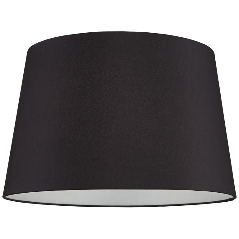 Springcrest Black Faux Silk Large Tapered Drum Lamp Shade 14