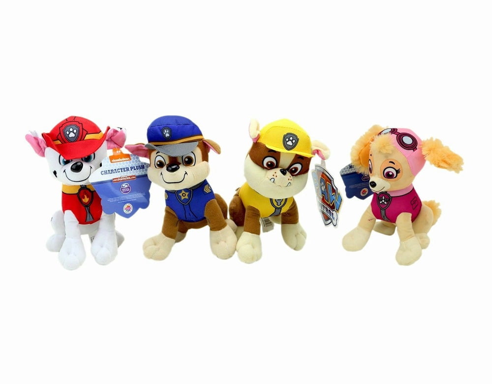 Rubble Paw Patrol Plush Stuffed Animal Toy Set Chase Marshall & Skye 8 " New 