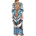 thumbnail image 2 of Sakkas Milanna Women's V neck Short Sleeve Vibrant Print Caftan Dress Cover-up - Print-14 - One Size, 2 of 5