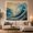 Seaside Wave, variant on Turquoise Barrel Wave Under Blue Sky, Dramatic Coastal Style for Ocean Lovers, Surf Wall Decor, Housewarming Gift, Tapestry Wall Hanging for Bedroom and Living Room