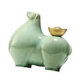 thumbnail image 4 of Estatua de caballo BLESIY Cerámica Adorno decorativo Escultura de animal Verde, 4 of 8