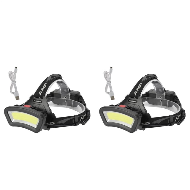 2X Luz de Cabeza LED COB por USB para Acampar Al Aire Libre Senderismo