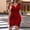 Red, variant on Elvqul Womens Short Sleeve Dresses Summer Mini Dresses Plain Pullover V-Neck Tunic Casual Satin Tank Dresses for Women Gray