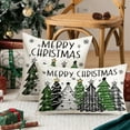 thumbnail image 5 of Christmas Pillow Cover 18X18 Inch Colorful Christmas Trees Snowflake Decoration Holiday Farmhouse Winter Pillow Case for Sofa Couch Decor（Green） AA316-18, 5 of 5
