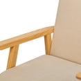 thumbnail image 4 of Solid Wood Beige Velvet Lounge Chair Countryside Style Living Room, 4 of 8