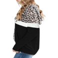 thumbnail image 2 of PENGXIANG Femmes Léopard à Capuche Tops Sweat-Shirt à Manches Longues Pull Cordon de Serrage Blouse, 2 of 2