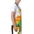 thumbnail image 3 of Lsque Cool Dinosaur Playing Guitar Waterproof Apron Chef Aprons for Men Heavy Duty Chemical Work Apron Extra Long Grilling Aprons with Adjustable Bib Apron, 3 of 9