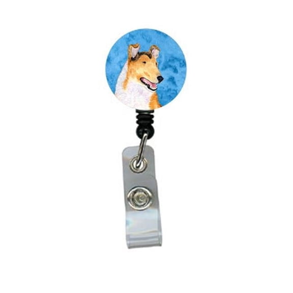 Carolines Treasures SS4746-BU-BR Collie Smooth Retractable Badge Reel Or Id Holder With Clip