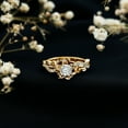 thumbnail image 4 of Rosec Jewels Nature Inspired Floral Engagement Ring with Moissanite (D-VS1 Quality), 10K Yellow Gold, US 9.00, 4 of 9