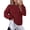 Burgundy, variant on Women's Crewneck Cable Knit Sweater Pullover Tops Soft Luxury,Long Sleeve Sweaters,Chunky Texture,Fall Outfits,Warm Layering,Daily Wear,Work Holiday,Winter Going out Top