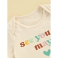 thumbnail image 6 of FEORJGP Newborn Baby Bubble Romper 3M Infant Short Sleeve Jumpsuit Round Neck T-shirt Bodysuit Letter Print Pregnancy Announcement Playsuit Cute Casual Clothes for Summer, 6 of 9