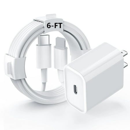 iPhone 14 13 12 11 Super Fast Charger-Apple MFi Certified-High Speed iPhone Charger 20W PD USB-C 6FT Wall Charger Compatible with iPhone 14/13/13Pro/12/12 Pro/11/11Pro/XS/Max/XR/X/8/8 Plus