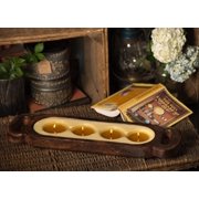 Himalayan Trading Post Medium Hand Carved Wooden Candle Tray, Red Currant, 40 oz