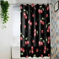 thumbnail image 4 of Shower Curtains for Bathroom-36"x72",Watercolor Red Cherry on Black Waterproof Bath Curtain Grommet Shower Curtain Set with Hooks,Farm Seamless Fruit Art Washable Bath Accessories, 4 of 7