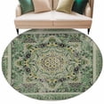 thumbnail image 2 of Teal Boho Round Area Rug 6 FT, Non Slip Bedroom Area Rug, Ehtnic Modern Geometric Abstract Art Washable Soft Circular Carpet Non-Shedding Floor Mat for Kitchen Dining Room Home Office Kids Room, 2 of 9