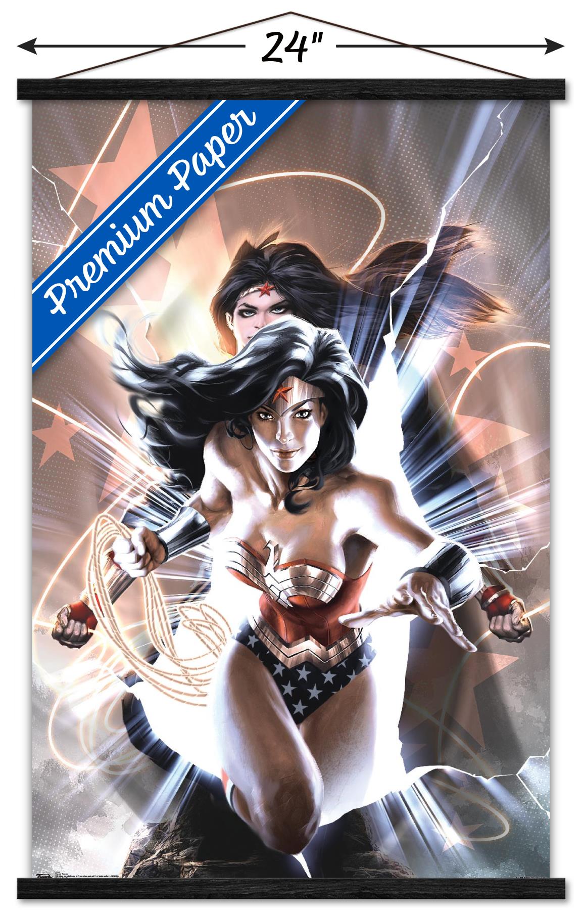 DC Comics - Wonder Woman Wall Poster with Wooden Magnetic Frame, 22.375" x 34"