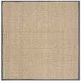 thumbnail image 3 of SAFAVIEH Natural Fiber Arbor Bordered Area Rug, Natural/Dark Gray, 6' x 6' Square - Coastal Design, Natural & Dark Grey, Seagrass, Ideal for Entryway, Kitchen, Living Room, Office, 3 of 13