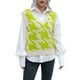 thumbnail image 1 of Chaleco De Suéter A Cuadros Para Mujer, Chaleco De Suéter Informal Para Mujer, Chaleco De Punto Sin Mangas Con Cuello En V Para Mujer, Suéter De Punto Sin Mangas, Suéter De, 1 of 6