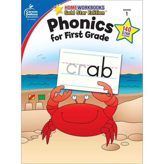 Carson Dellosa Home Workbooks Phonics for First Grade Workbook (64 pages) Grade 1