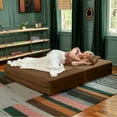 thumbnail image 4 of Jaxx Zipline Convertible Sleeper Loveseat & Ottomans, Textured Microvelvet - Toffee, 4 of 7