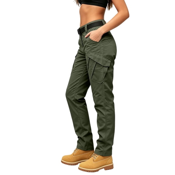 Karymi Athletic Shorts for Women Tactical Cargo Pants, 8 Pockets Outdoor Hiking Pants, Casual Straight Leg Multi-Pocket Utility Work Trousers, Quick Dry Jean Shorts Womens
