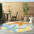 thumbnail image 4 of Nourison Aloha Indoor/Outdoor Coastal Tropical Multicolor 7'10" x round Area Rug, (8' Round), 4 of 10