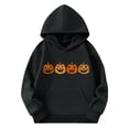 thumbnail image 3 of Hellosay Girls Halloween Clothes Pumpkin Holiday Tops Hooded Pullover Festival Tops Winter Happy Funny Streetwear, 3 of 3