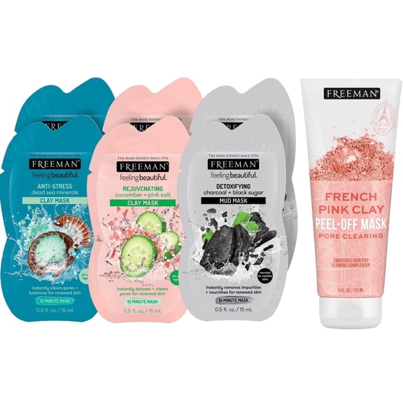 Freeman Exotic Facial Mask Cleansing Pore-Clearing Hydrating Mask 7 Piece Gift Set