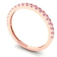 thumbnail image 2 of 0.57 ct Brilliant Round Cut Simulated Pink Diamond 14k Rose Gold Stackable Band SZ 4.75, 2 of 6