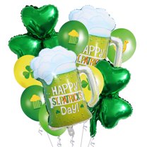 Cymylar Green Beer Mug Balloons Saint Patrick's Day Themed Birthday Party Decorations (10Pcs)