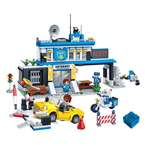 Kit de construcción de estación de policía BanBao de juguete, 938 piezas