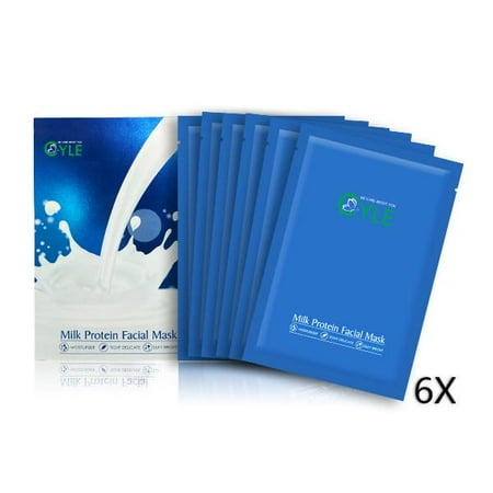 Skin Hydrating Facial Mask Cyle - Super Hydrating & Moisturizing All Natural Milk Protein Facial Masks (Pack of 6 masks) ()