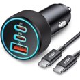 thumbnail image 1 of Cargador de coche KENHAO de 67 W con 3 puertos USB C PD/QC para Samsung iPhone, 1 of 7