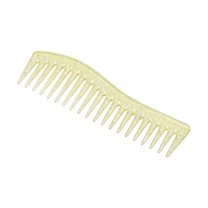 Unique Bargains 1 Pc Durable S-Shaped Wide-Tooth Straightening Comb Yellow ABS