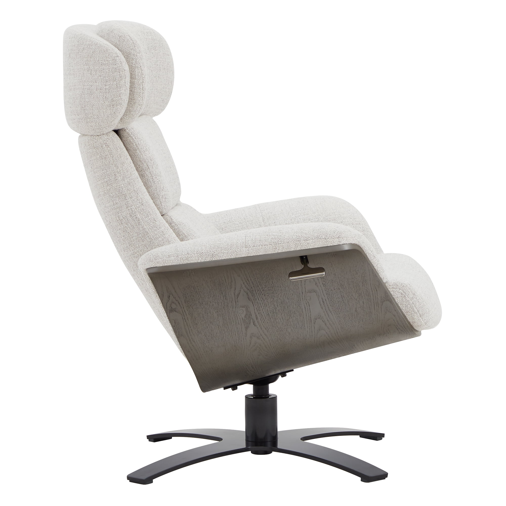 CHITA Swivel Recliner Chair with Ottoman Set & Adjustable Headrest, Fabric Lounge Accent Arm Chairs for Living Room Bedroom, Cloud