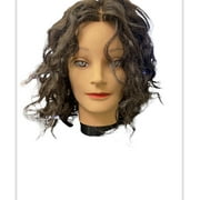 Angle View: MANNEQUIN HEAD WITH CURLY, WAVY HAIR by DEVACURL