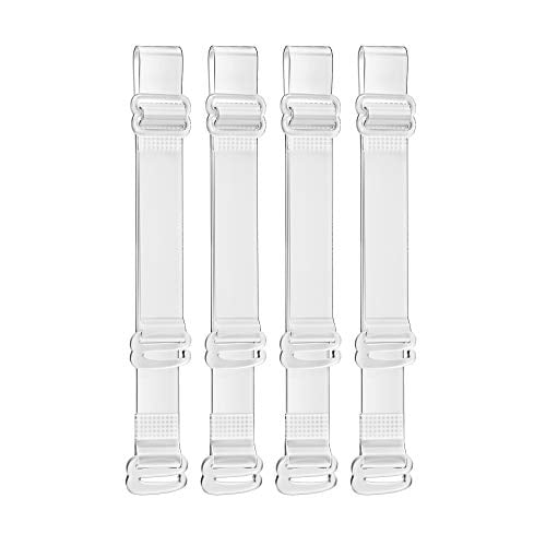 Invisible Clear Bra Strap Non-Slip Adjustable Bra Strap Soft 2 Pair Transparent Shoulder Strap (12mm, Clear) …