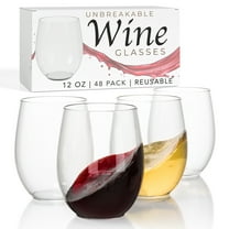 Exquisite 48 Pcs Clear Plastic Stemless Wine Glasses 12oz Disposable Cocktail Party Cups