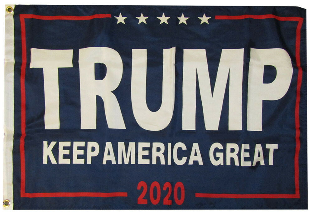 Black 100D Woven Poly Nylon Double Side 3x5 3'x5' Flag Americans For Trump KAG 