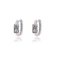 thumbnail image 1 of Pendientes de aro de acero inoxidable para mujer, arete de circonita arcoíris, joyería estética de lujo, novedad de 2023, 1 of 4