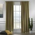 thumbnail image 2 of 3S Brother's Extra Long Room Darkening 95" Length Faux Velvet Olive Green Curtain Drapes - Hanging Back Tab 5-25 Feet Custom Made ( 1 Panel ) - Made in Turkey (100"Wx95"L), 2 of 5