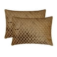 thumbnail image 5 of The HomeCentric Decorative Pillow Covers Brown Pack of 2, 12"x16" (30x40 cm) Lumbar Pillow Cover, Velvet Lattice, Textured, Velvet, Geometric Oblong Cushion Covers, Geometric Modern - Marvel Brown, 5 of 5