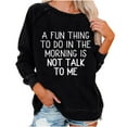 thumbnail image 2 of qILAKOG Women's Sweatshirt Letter Print Crew Neck Long Sleeve Casual Pullover Top Fall Clothes Ladies Shirt Clothes 2024 Women Full Sleeve Round Neck Tops Loose Shirts Blouses , Black&XXL, 2 of 6
