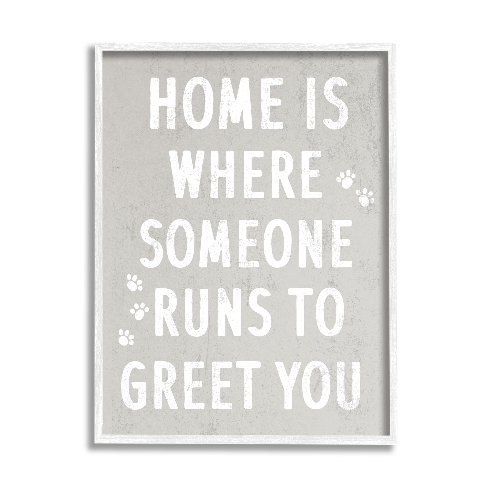 Stupell Industries Pet Parents Home Sentiment Animal Paw Prints Graphic Art White Framed Art Print Wall Art, Design by Daphne Polselli