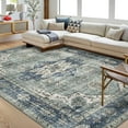 thumbnail image 6 of Garvee 6'x9' Area Rugs Vintage Persian Floral Print Rug, Non-Slip Boho Traditional Indoor Oriental Carpet Washable Soft Floor Rug for Living Room Bedroom Home Office, Blue, 6 of 10