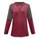 thumbnail image 4 of Top informal de costura de Color sólido con cuello redondo a la moda para mujer de manga larga de otoño e invierno Pompotops FGAJ5199, 4 of 5