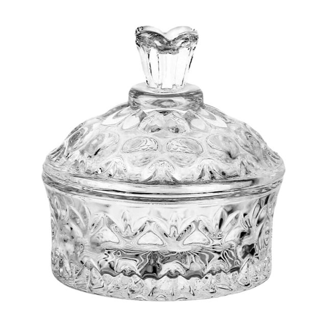 TAKTUK - Plato Dappen, tarro de cristal para dulces, recipiente para dulces, tarros con tapa, tarro transparente para dulces, plato con tapa para decoración de hogar, fiestas y bodas.